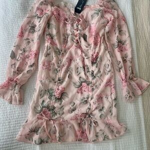 Miss Ord Floral Pink Long Sleeve Dress
